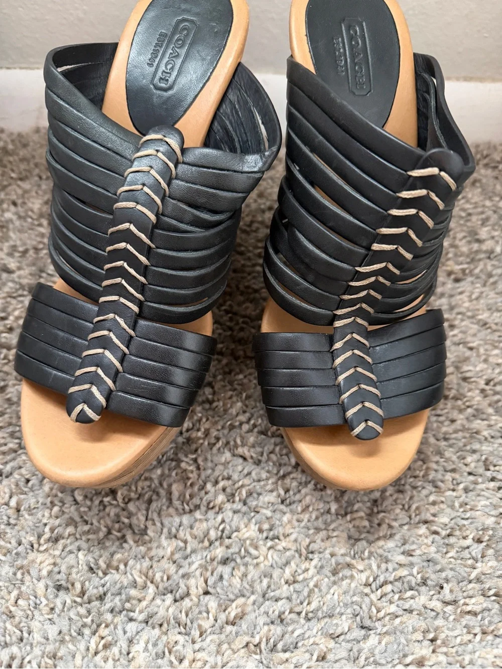 Coach black leather